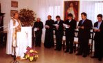 I cinque neo professi emettono i voti con P. Lucas