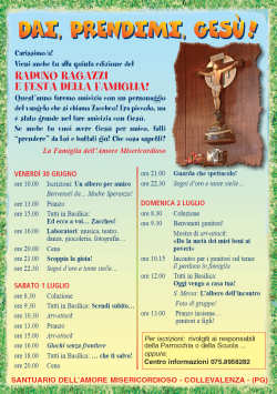 Raduno ragazzi e festa della famiglia!