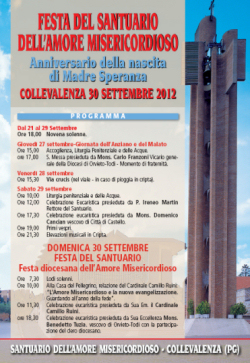 Programma festa del Santuario 2012