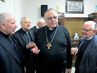 Il Cad. Montenegro con il Rettore del Santuario P. Ireneo, P. Aurelio Speriore FAM e il prof. Pietro